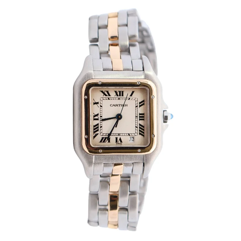 Delicate Crystal Jewelry For Sophisticated Charm Cartier Panthere Ivory Roman Dial Ref# 183949 Delicate Crystal Jewelry For Sophisticated Charm Cartier Panthere Ivory Roman Dial Ref# 183949