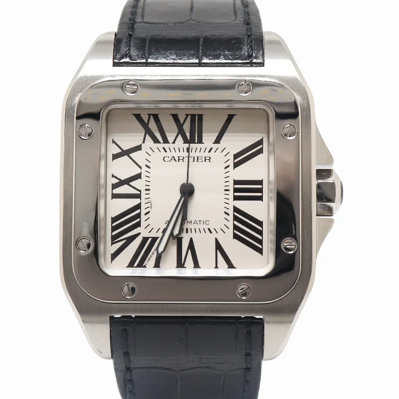 Handmade Pearl Jewelry For Timeless Elegance Cartier Santos 100 41.3mm Silver Dial Ref# W20073X8 Handmade Pearl Jewelry For Timeless Elegance Cartier Santos 100 41.3mm Silver Dial Ref# W20073X8