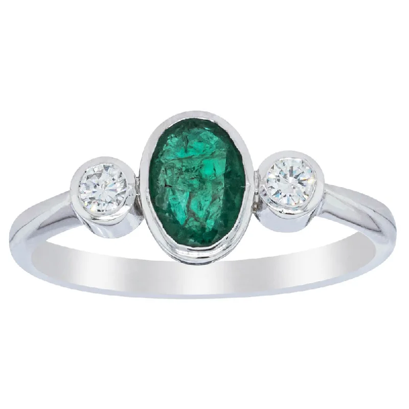 Trendy Minimalist Jewelry For Everyday Wear Deja Vu 18ct White Gold .80ct Emerald & Diamond Ring Trendy Minimalist Jewelry For Everyday Wear Deja Vu 18ct White Gold .80ct Emerald & Diamond Ring