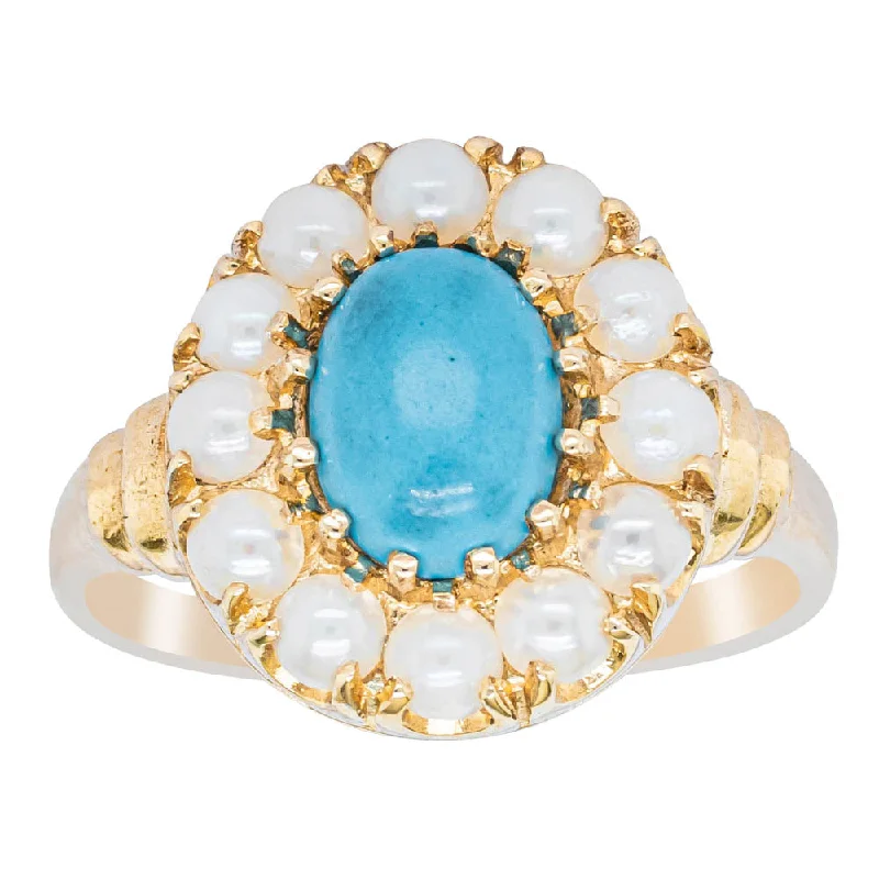 Elevate Your Jewelry Collection With Limited-Time Savings Deja Vu 9ct Yellow Gold Turquoise & Pearl Ring Elevate Your Jewelry Collection With Limited-Time Savings Deja Vu 9ct Yellow Gold Turquoise & Pearl Ring