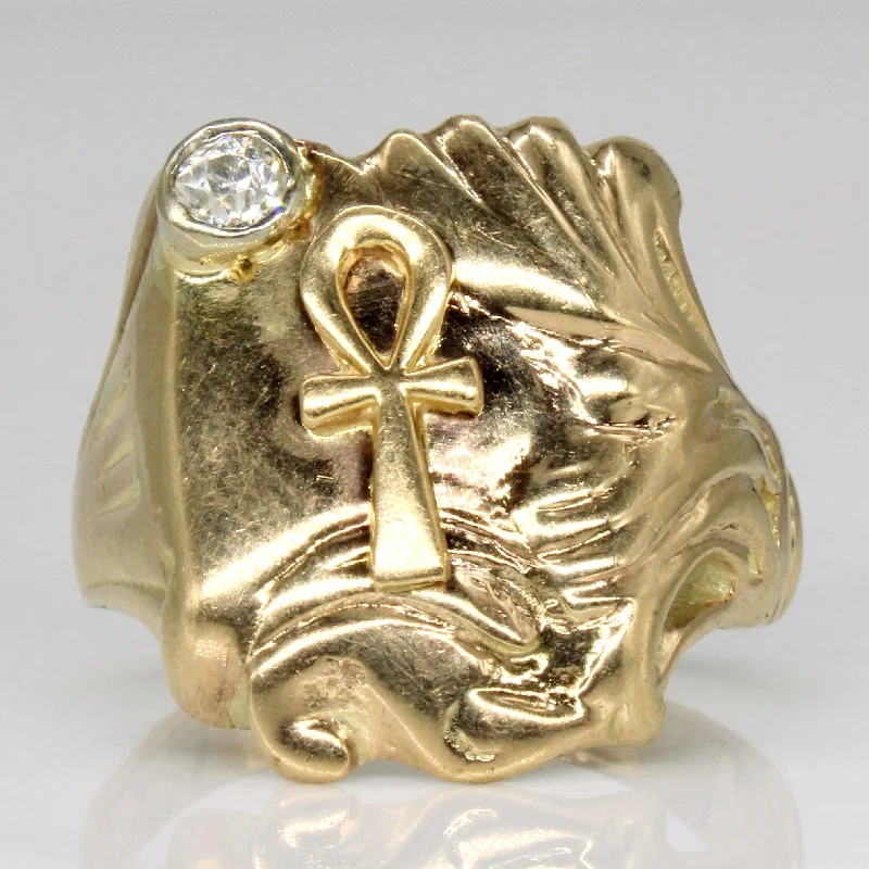 Timeless Elegance, Temporary Discounts – Act Fast Diamond Ankh Ring | 0.16ct | SZ 10 | Timeless Elegance, Temporary Discounts – Act Fast Diamond Ankh Ring | 0.16ct | SZ 10 |