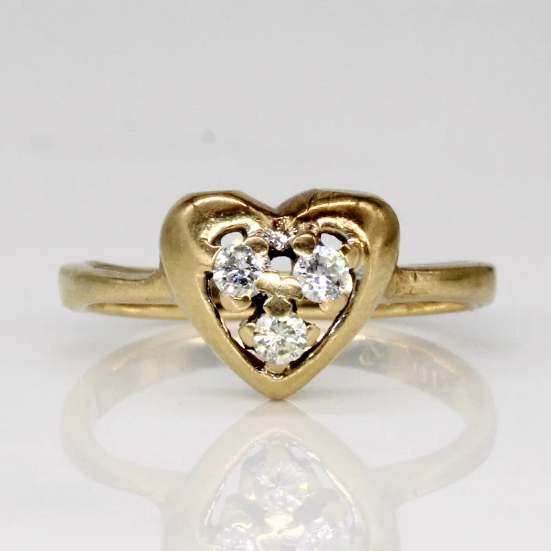 Celebrate Every Occasion With Sparkling Savings Diamond Heart Ring | 0.09ctw | SZ 4 | Celebrate Every Occasion With Sparkling Savings Diamond Heart Ring | 0.09ctw | SZ 4 |