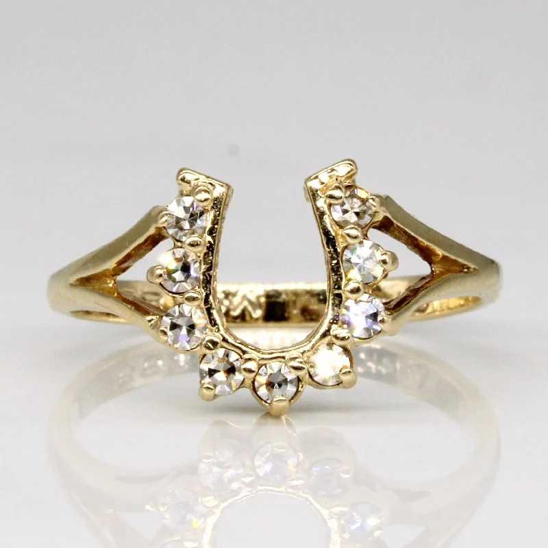 Trendy Minimalist Jewelry For Everyday Wear Diamond Horseshoe Ring | 0.14ctw | SZ 6 | Trendy Minimalist Jewelry For Everyday Wear Diamond Horseshoe Ring | 0.14ctw | SZ 6 |