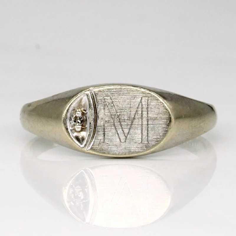 Waterproof Stainless Steel Jewelry For Lasting Beauty Diamond 'M' Initial Ring | 0.01ct | SZ 6.5 | Waterproof Stainless Steel Jewelry For Lasting Beauty Diamond 'M' Initial Ring | 0.01ct | SZ 6.5 |