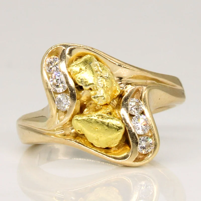 Jewelry Clearance – Final Chance To Save Big Diamond & Nugget Ring | 0.15ctw | SZ 3.75 | Jewelry Clearance – Final Chance To Save Big Diamond & Nugget Ring | 0.15ctw | SZ 3.75 |