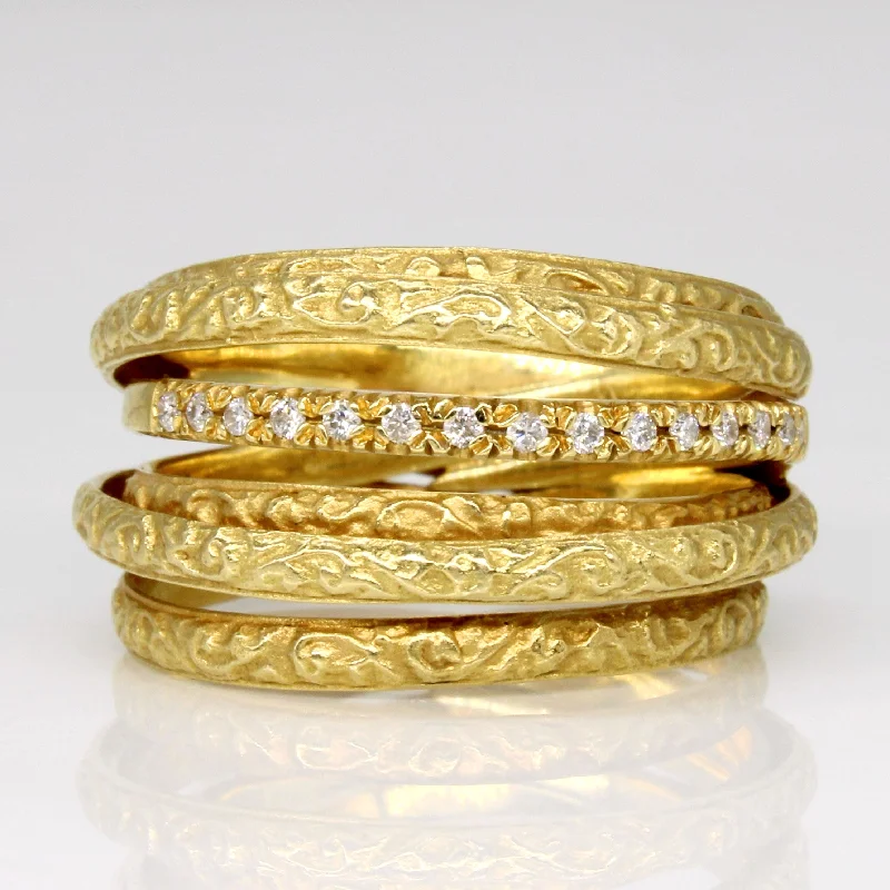 Your Dream Jewelry At Dream Prices Diamond Overlapping Bands Ring | 0.15ctw | SZ 10 |
