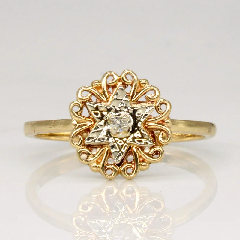 Versatile Layering Jewelry For Effortless Chic Diamond Star Ring | 0.01ct | SZ 5.5 |