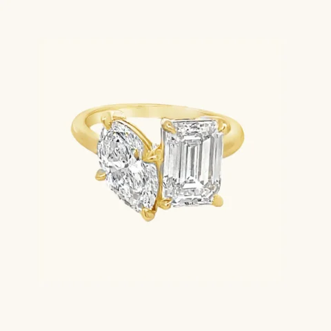 Shop Dazzling Jewelry At The Best Prices Emerald and Marquise Toi et Moi Lab Diamond Engagement Ring Shop Dazzling Jewelry At The Best Prices Emerald and Marquise Toi et Moi Lab Diamond Engagement Ring