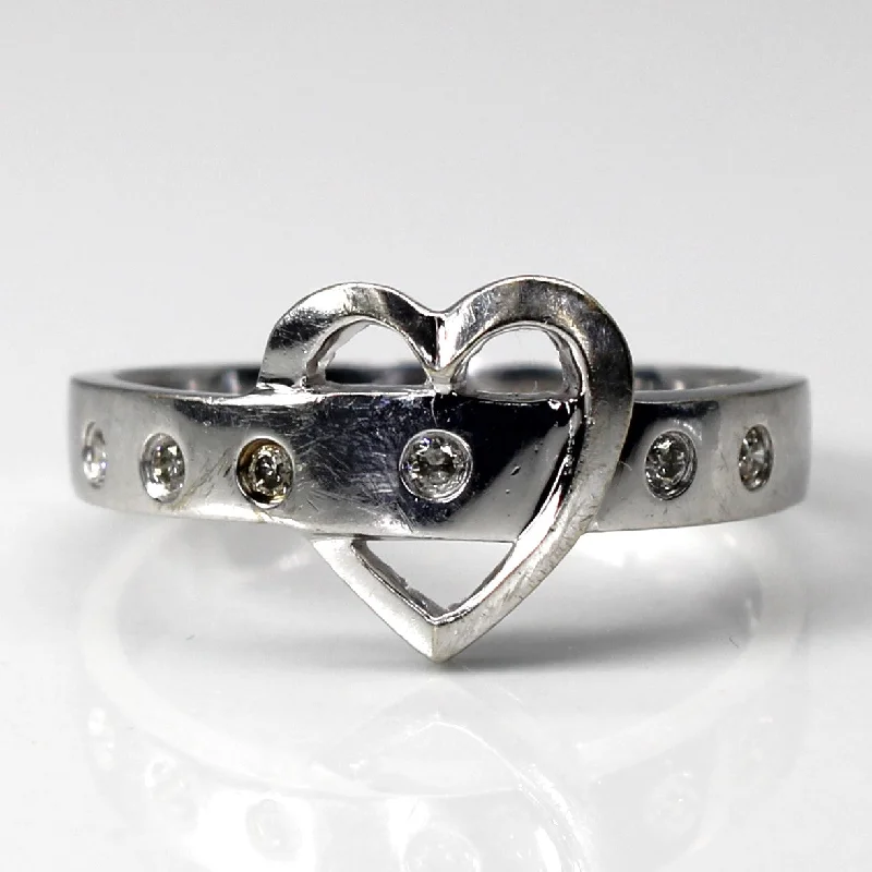 Grab Exquisite Jewelry At The Lowest Prices Flush Diamond Heart Ring | 0.06ctw | SZ 6 | Grab Exquisite Jewelry At The Lowest Prices Flush Diamond Heart Ring | 0.06ctw | SZ 6 |