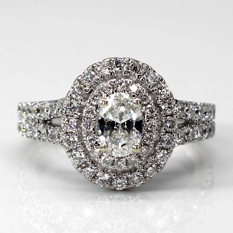 Limited-Time Offer On Elegant Jewelry Pieces Halo Diamond Engagement Ring | 1.32ctw | SZ 6.5 | Limited-Time Offer On Elegant Jewelry Pieces Halo Diamond Engagement Ring | 1.32ctw | SZ 6.5 |