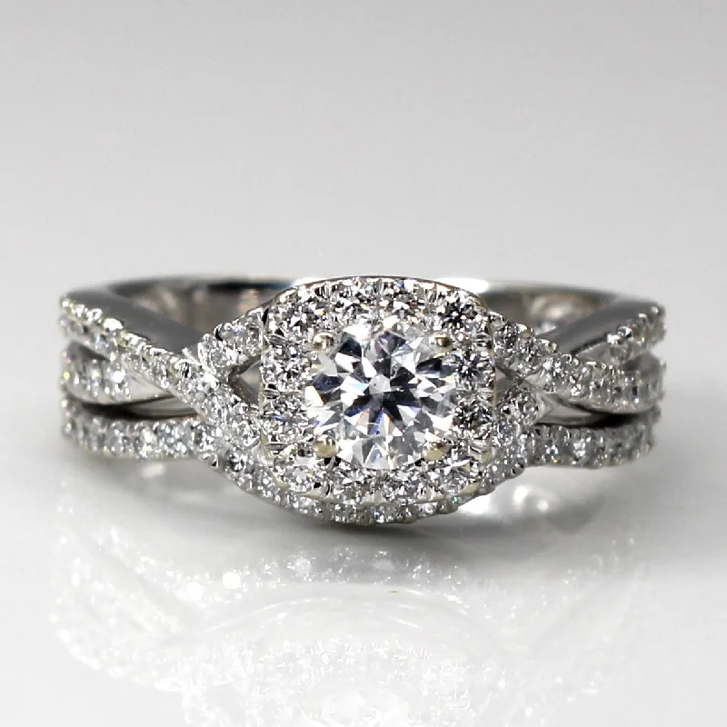 Shop Dazzling Jewelry With Special Promotional Discounts Halo Diamond Soldered Engagement Ring | 0.73ctw | SZ 4.75 | Shop Dazzling Jewelry With Special Promotional Discounts Halo Diamond Soldered Engagement Ring | 0.73ctw | SZ 4.75 |