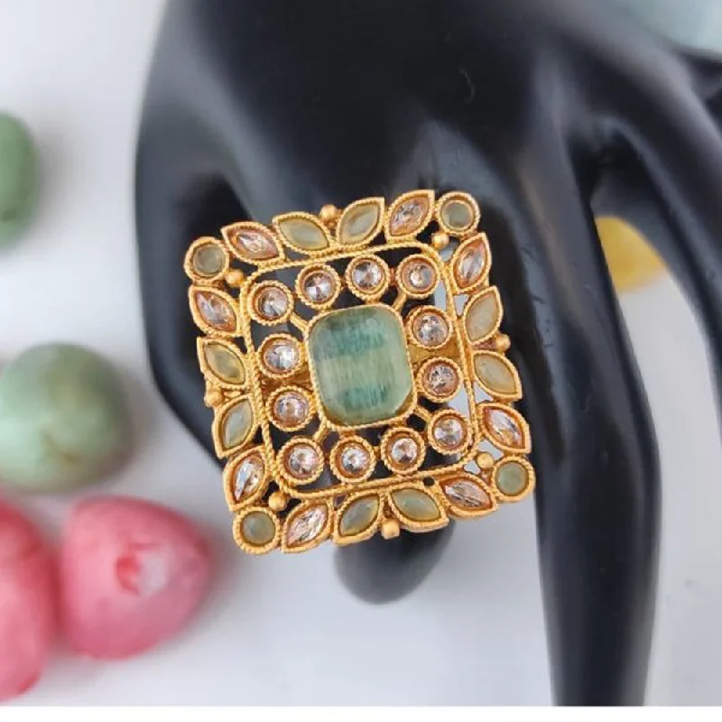 Shine In Style – Shop Jewelry Discounts Today Heera Jewellers Gold Plated Crystal Stone Adjustable Ring