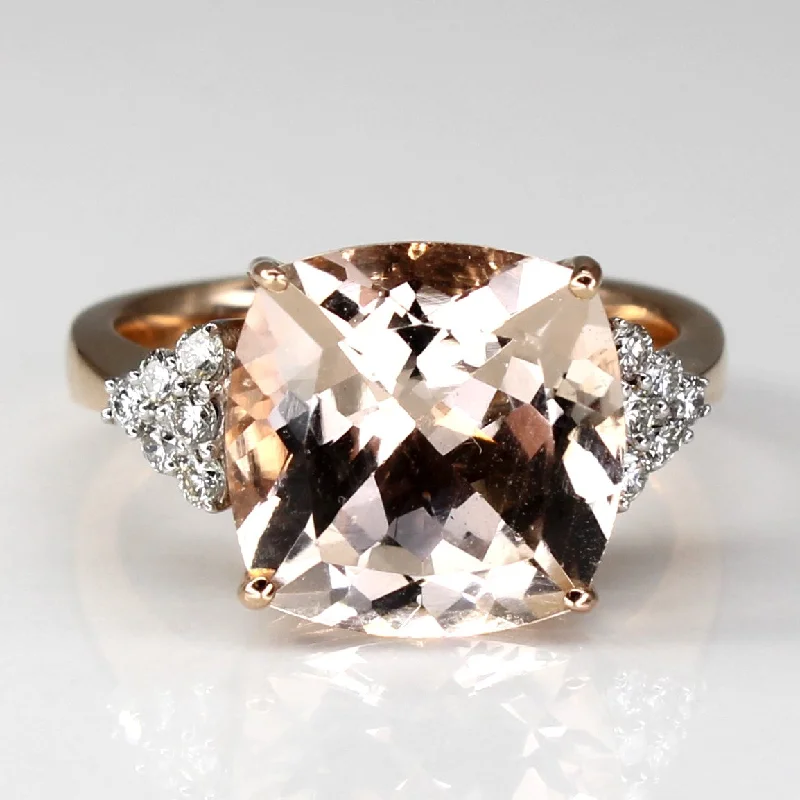 Limited-Stock Jewelry Sale – Once It's Gone, It's Gone Morganite & Diamond Rose Gold Ring | 5.30ct| 0.24ctw | SZ 7.5 | Limited-Stock Jewelry Sale – Once It's Gone, It's Gone Morganite & Diamond Rose Gold Ring | 5.30ct| 0.24ctw | SZ 7.5 |