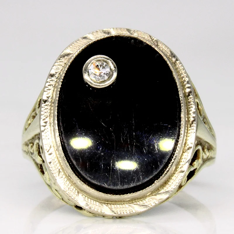 Shop Stylish Jewelry Now And Save Big Onyx & Diamond Cocktail Ring | 3.00ct, 0.03ct | SZ 8 | Shop Stylish Jewelry Now And Save Big Onyx & Diamond Cocktail Ring | 3.00ct, 0.03ct | SZ 8 |