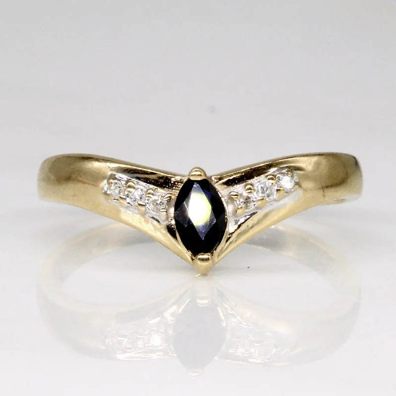 Must-Have Jewelry At Irresistible Discounts Sapphire & Diamond Chevron Ring | 0.16ct, 0.03ctw | SZ 7.5 | Must-Have Jewelry At Irresistible Discounts Sapphire & Diamond Chevron Ring | 0.16ct, 0.03ctw | SZ 7.5 |