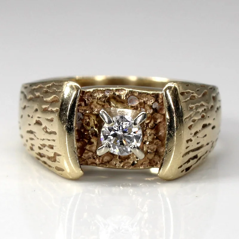 Special Deals On Handcrafted And Designer Jewelry Solitaire Diamond Brushed Gold Ring | 0.30ct | SZ 10 | Special Deals On Handcrafted And Designer Jewelry Solitaire Diamond Brushed Gold Ring | 0.30ct | SZ 10 |