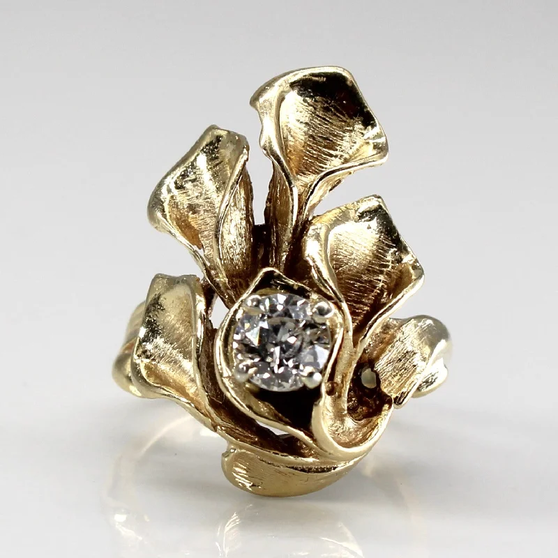Seasonal Jewelry Deals – Elevate Your Style Vintage Old European Cut Solitaire Diamond Textured Gold Ring | 0.42ct | SZ 4 | Seasonal Jewelry Deals – Elevate Your Style Vintage Old European Cut Solitaire Diamond Textured Gold Ring | 0.42ct | SZ 4 |