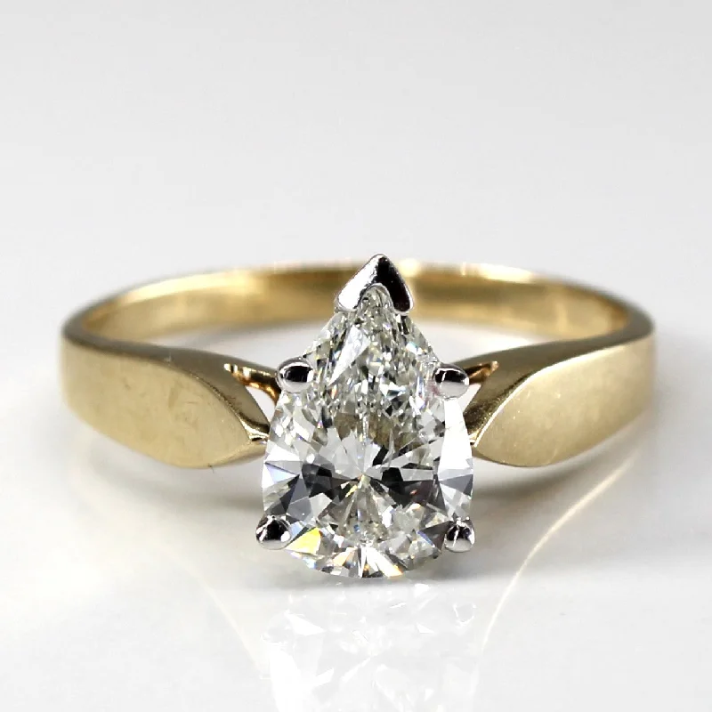 Special Offers On Handcrafted And Designer Jewelry Solitaire Pear Diamond Engagement Ring | 1.05ct I1 H/I | SZ 6 |