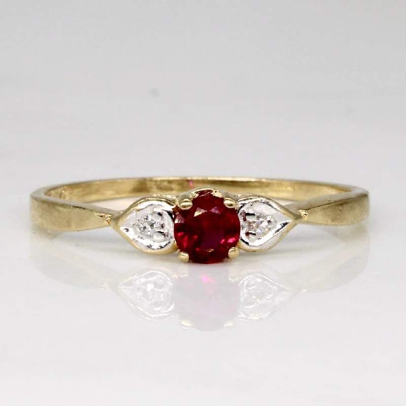 Bold And Beautiful Jewelry Now At Irresistible Prices Synthetic Ruby & Diamond Ring | 0.17ct, 0.01ctw | SZ 6.5 | Bold And Beautiful Jewelry Now At Irresistible Prices Synthetic Ruby & Diamond Ring | 0.17ct, 0.01ctw | SZ 6.5 |