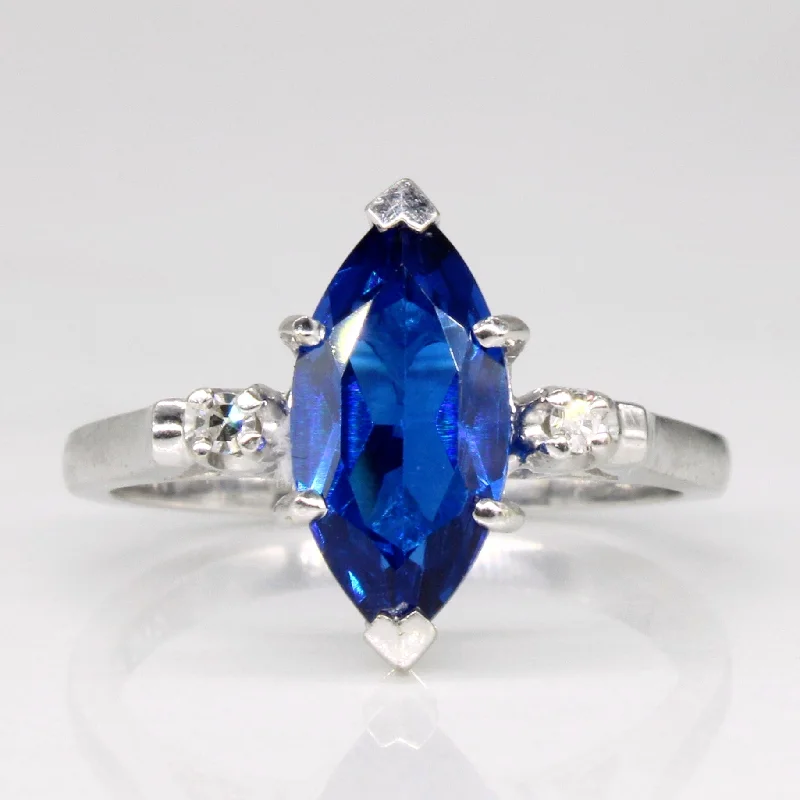 Accessorize For Less – Luxury Jewelry At Affordable Prices Synthetic Sapphire & Diamond Cocktail Ring | 1.50ct, 0.02ctw | SZ 6 | Accessorize For Less – Luxury Jewelry At Affordable Prices Synthetic Sapphire & Diamond Cocktail Ring | 1.50ct, 0.02ctw | SZ 6 |