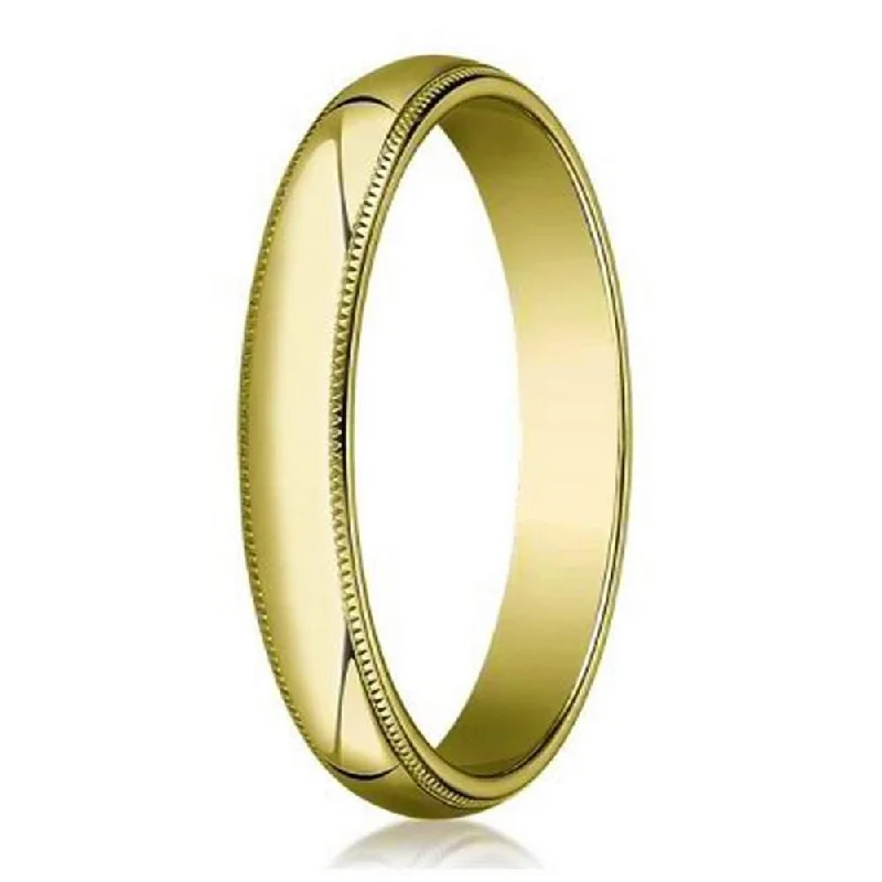 Shop Elegant Jewelry At Unbeatable Prices Designer 3 mm Traditional Fit Milgrain 10K Yellow Gold Wedding Band Shop Elegant Jewelry At Unbeatable Prices Designer 3 mm Traditional Fit Milgrain 10K Yellow Gold Wedding Band