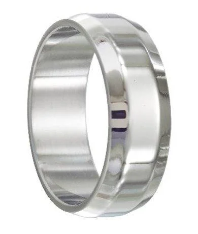 Elegant Rose Gold Jewelry For A Stylish Touch Stainless Steel Wedding Ring with Beveled Edges-7.2mm Elegant Rose Gold Jewelry For A Stylish Touch Stainless Steel Wedding Ring with Beveled Edges-7.2mm