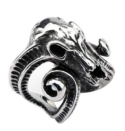 Limited Stock On Premium Jewelry At Low Prices Men's Stainless Steel Oxidized Mountain Goat Head-38mm Limited Stock On Premium Jewelry At Low Prices Men's Stainless Steel Oxidized Mountain Goat Head-38mm