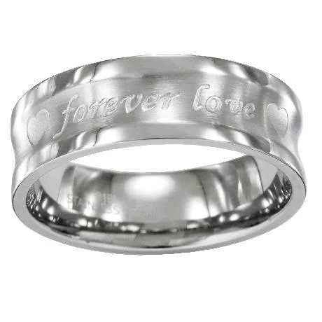 Personalized Jewelry At Special Discount Rates Titanium "Forever Love" Ring - 8mm