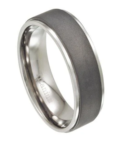 Don't Miss Out – Shop Elegant Jewelry For Less Men's Titanium Wedding Band, Matte Finish with Polished Edges | 8mm Don't Miss Out – Shop Elegant Jewelry For Less Men's Titanium Wedding Band, Matte Finish with Polished Edges | 8mm