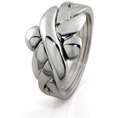 Versatile Layering Jewelry For Effortless Chic Retired Mens 4 band STERLING SILVER Puzzle Ring 4BMS Versatile Layering Jewelry For Effortless Chic Retired Mens 4 band STERLING SILVER Puzzle Ring 4BMS