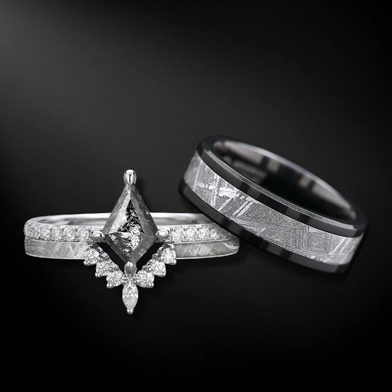 Shop Trending Jewelry With Exclusive Savings Secret of Cosmos - Gold and Tungsten, Natural Meteorite and Kite Galaxy Diamond Rings Set Shop Trending Jewelry With Exclusive Savings Secret of Cosmos - Gold and Tungsten, Natural Meteorite and Kite Galaxy Diamond Rings Set
