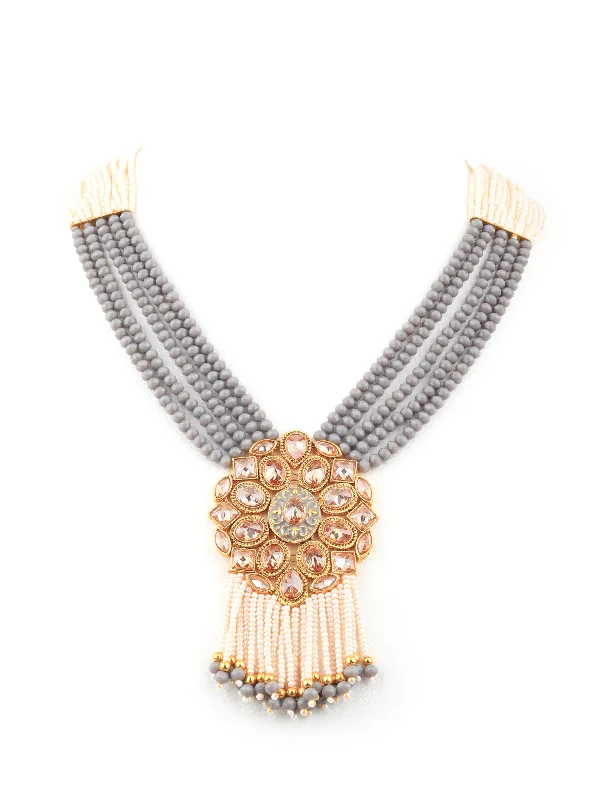 Personalized Jewelry Sale – Meaningful Gifts At Great Prices Odette Women Exclusive Grey Beaded Long Necklace Set