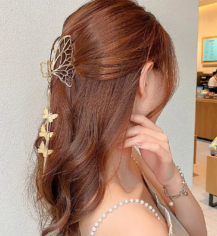 Buy More, Save More – Special Jewelry Discounts Vintage Metal Butterfly Hair Claw Nonslip Elegant Golden Geometric Hair Crab Clips With Butterfly Tassel Girls Hair Accessorie Buy More, Save More – Special Jewelry Discounts Vintage Metal Butterfly Hair Claw Nonslip Elegant Golden Geometric Hair Crab Clips With Butterfly Tassel Girls Hair Accessorie