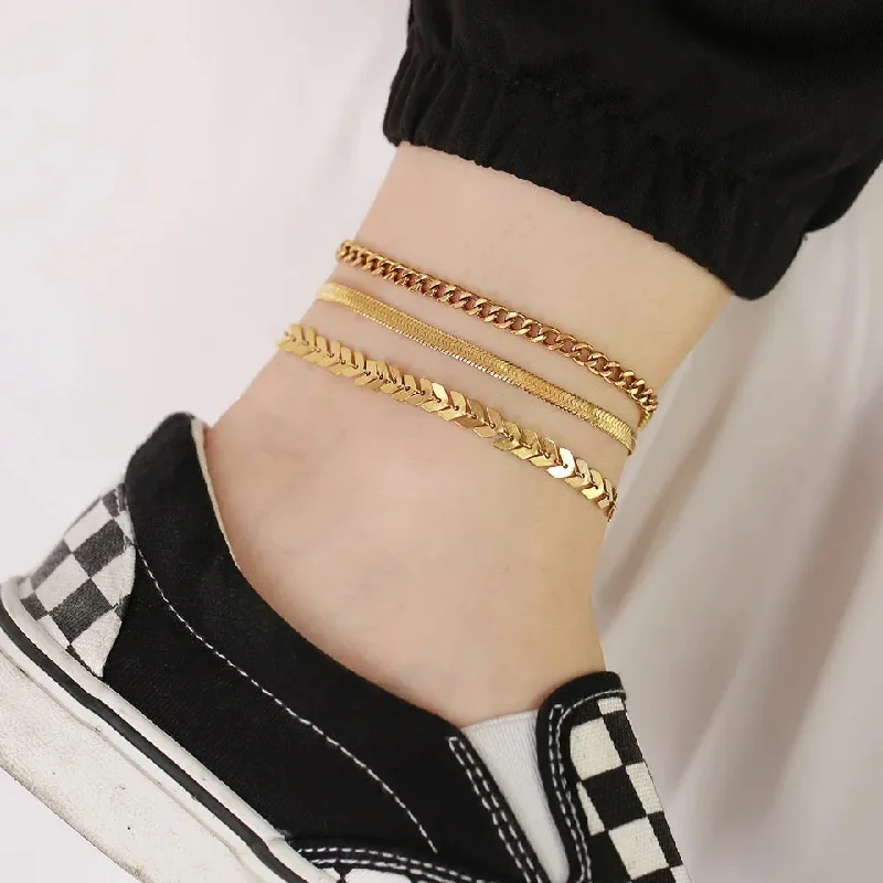 Last Chance To Grab Your Favorite Jewelry At A Discount Women Bohemia Stainless Steel Anklets, 2-3pcs/set Elegant Anklet On Leg Foot Holidays Beach Jewelry,Length Adjustable Last Chance To Grab Your Favorite Jewelry At A Discount Women Bohemia Stainless Steel Anklets, 2-3pcs/set Elegant Anklet On Leg Foot Holidays Beach Jewelry,Length Adjustable
