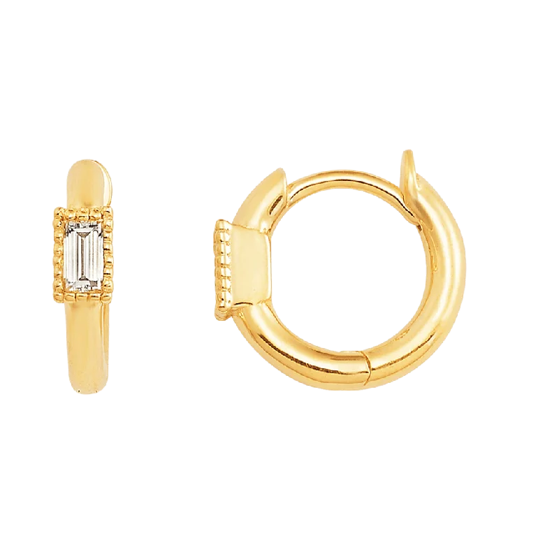 Elegant Jewelry, Affordable Luxury – Shop Now Shapes Baguette Huggie Earrings