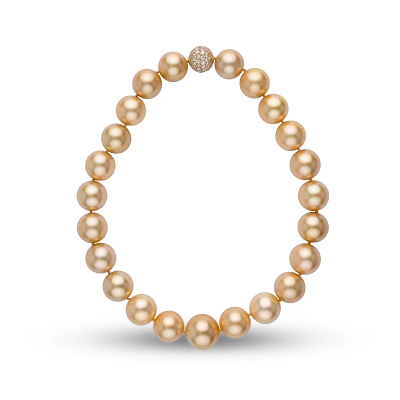 Personalized Jewelry At Special Discount Rates 16.7-19.6 mm AAA Golden South Sea Round Pearl Necklace