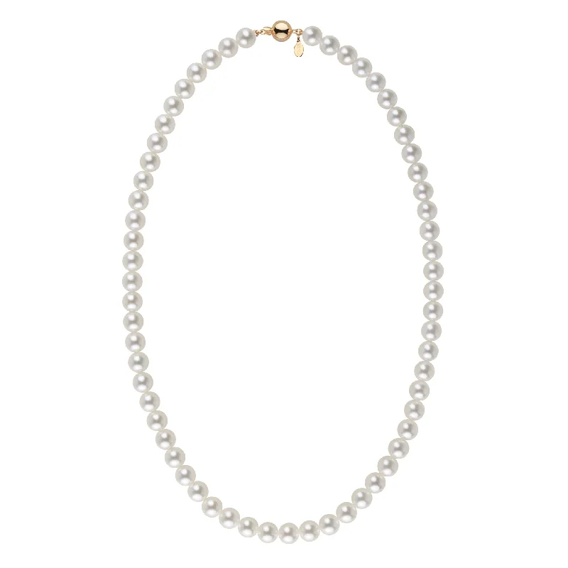 Exclusive Jewelry Sale Event – Shop Now 6.5-7.0 mm Natural White Hanadama Akoya Pearl Necklace