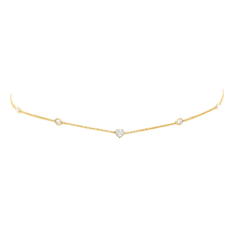 Premium Jewelry At Special Low Prices For A Limited Time 5 or 7 Diamond Heart of Light Orbit Choker with Heart Center Premium Jewelry At Special Low Prices For A Limited Time 5 or 7 Diamond Heart of Light Orbit Choker with Heart Center