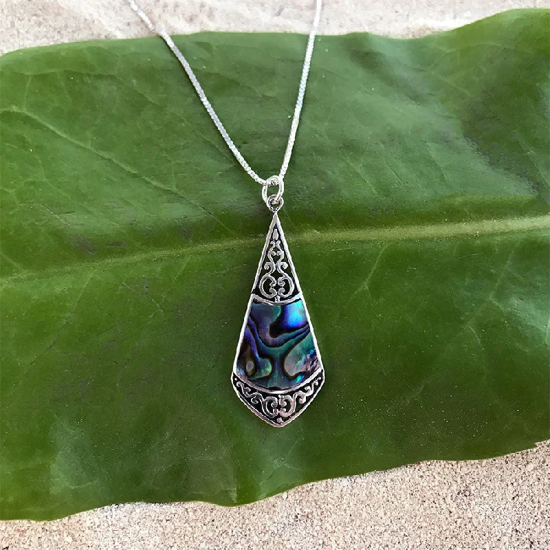 Luxury Jewelry Without The Luxury Price Tag Abalone Filigree Necklace - Sterling Silver, Indonesia Luxury Jewelry Without The Luxury Price Tag Abalone Filigree Necklace - Sterling Silver, Indonesia