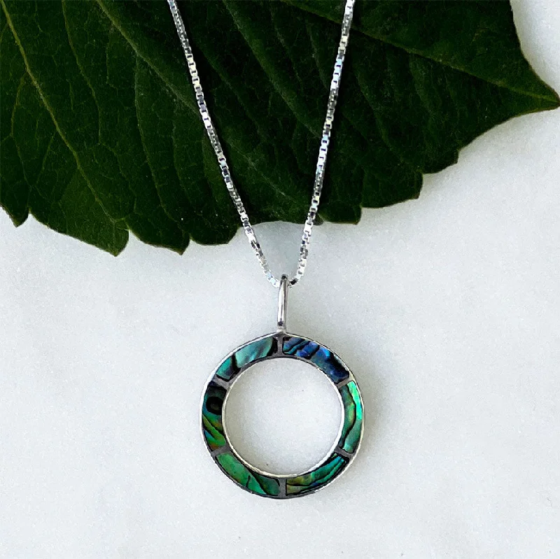Luxury Jewelry Now At Special Promotional Rates Abalone Inlay Circle Necklace - Sterling Silver, Indonesia Luxury Jewelry Now At Special Promotional Rates Abalone Inlay Circle Necklace - Sterling Silver, Indonesia