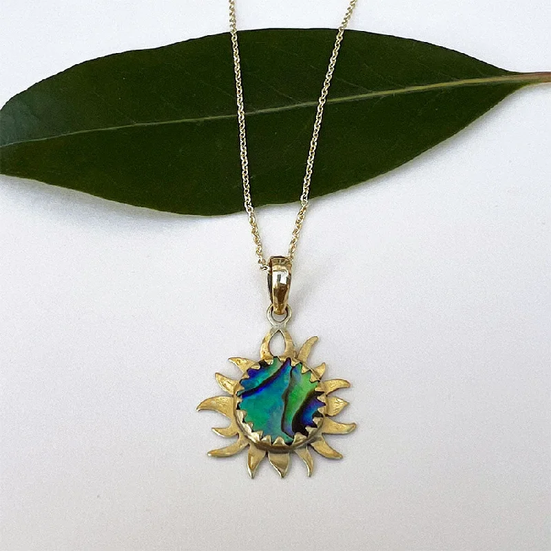 Grab Your Favorite Jewelry At The Lowest Prices Abalone Sun Necklace - Brass, Indonesia Grab Your Favorite Jewelry At The Lowest Prices Abalone Sun Necklace - Brass, Indonesia