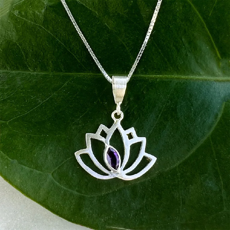 Shop Fine Jewelry With Exclusive Savings Amethyst Lotus Necklace - Sterling Silver, Indonesia Shop Fine Jewelry With Exclusive Savings Amethyst Lotus Necklace - Sterling Silver, Indonesia