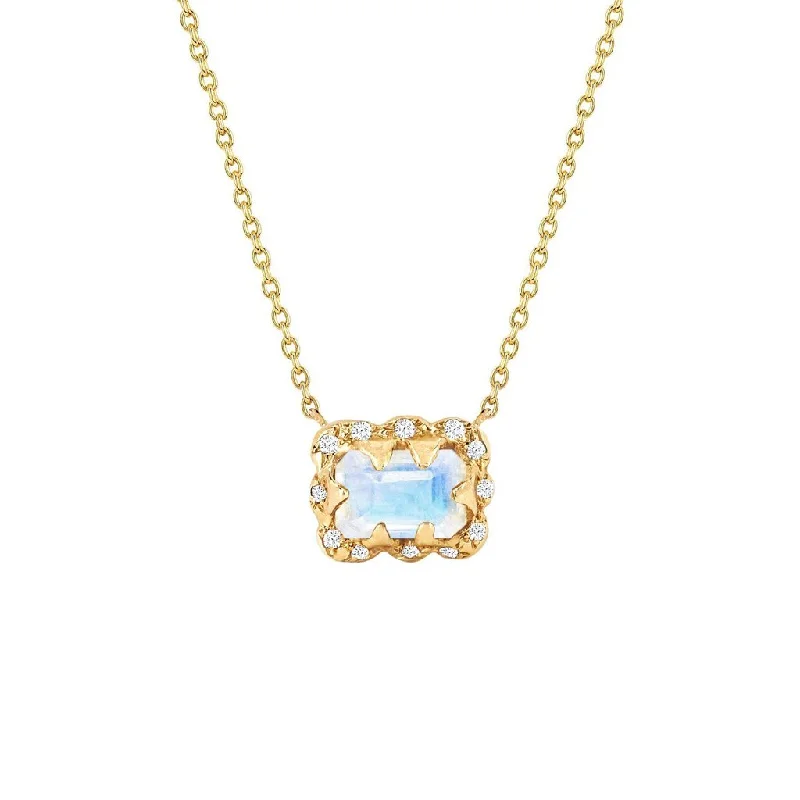 Limited-Time Jewelry Sale – Don't Miss Out On Dazzling Discounts Micro Queen Emerald Cut Moonstone Necklace with Sprinkled Diamonds Limited-Time Jewelry Sale – Don't Miss Out On Dazzling Discounts Micro Queen Emerald Cut Moonstone Necklace with Sprinkled Diamonds