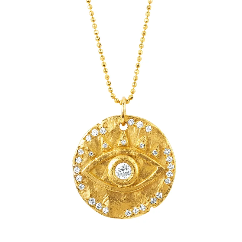 High-End Sparkle, Low-End Prices – Jewelry Sale Live 18k Diamond Eye of Protection Coin Pendant High-End Sparkle, Low-End Prices – Jewelry Sale Live 18k Diamond Eye of Protection Coin Pendant