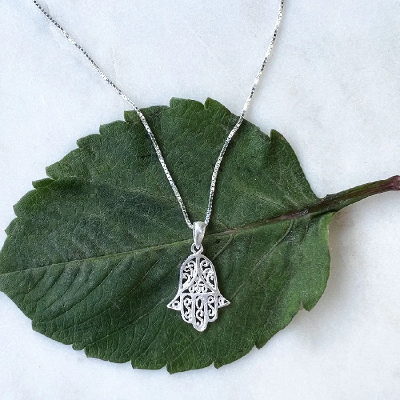 Special Offers On Handcrafted And Designer Jewelry Hamsa Hand of Protection Necklace - Sterling Silver, Indonesia Special Offers On Handcrafted And Designer Jewelry Hamsa Hand of Protection Necklace - Sterling Silver, Indonesia