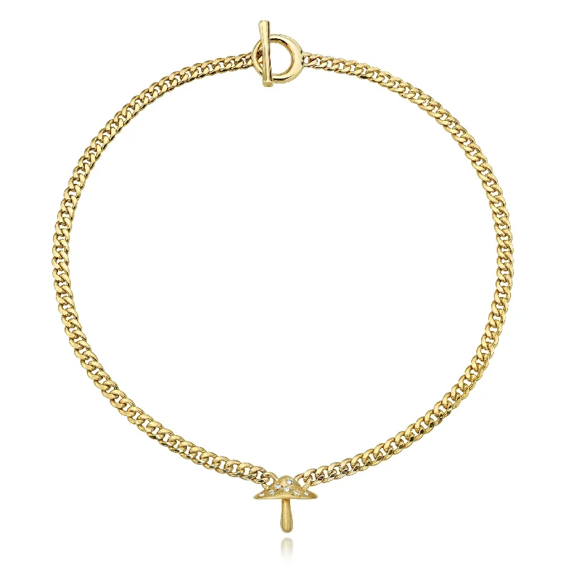 Make Your Outfit Shine With Discounted Jewelry LH x Alice Mushroom Necklace with Cuban Chain Make Your Outfit Shine With Discounted Jewelry LH x Alice Mushroom Necklace with Cuban Chain