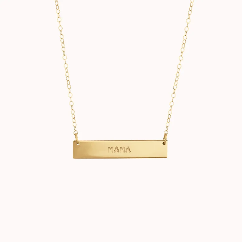 Trendy Minimalist Jewelry For Everyday Wear Mama Bar Necklace