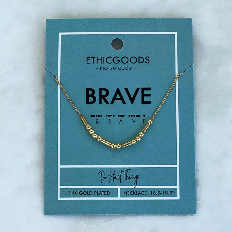 Waterproof Stainless Steel Jewelry For Lasting Beauty Morse Code "Brave" Necklace, Thailand Waterproof Stainless Steel Jewelry For Lasting Beauty Morse Code "Brave" Necklace, Thailand