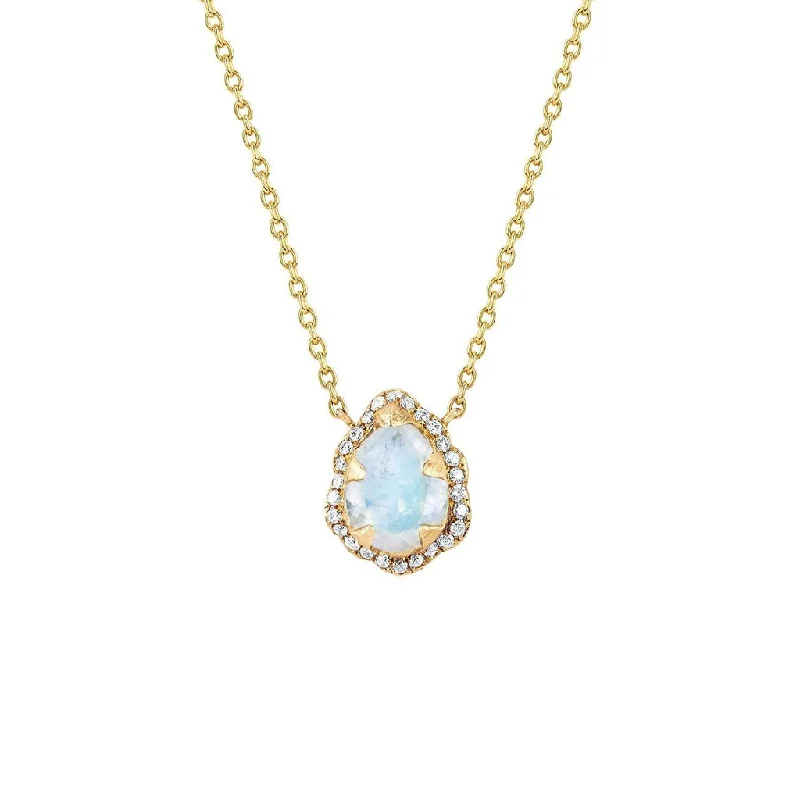 Last Chance To Shop High-End Jewelry At Markdown Prices Micro Queen Water Drop Moonstone Necklace with Pavé Diamond Halo Last Chance To Shop High-End Jewelry At Markdown Prices Micro Queen Water Drop Moonstone Necklace with Pavé Diamond Halo