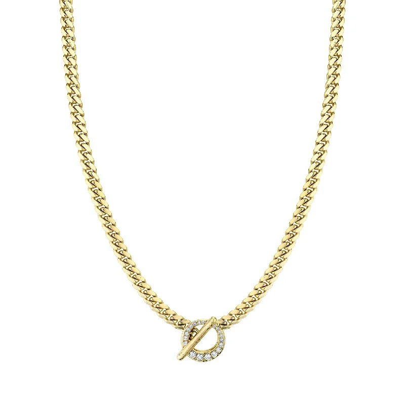 Discounted Jewelry For A Glamorous Look Queen Cuban Choker with Pavé Diamond Unity Toggle Discounted Jewelry For A Glamorous Look Queen Cuban Choker with Pavé Diamond Unity Toggle